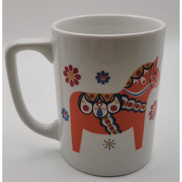 Bergquist Imports Swedish Orange Dala Horse Coffee Mug - Picture 3 of 8